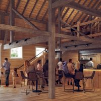 pixel image of bar area at Retreat Farm Village designed by Banwell Architects